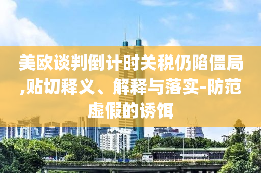 美歐談判倒計(jì)時(shí)關(guān)稅仍陷僵局,貼切釋義、解釋與落實(shí)-防范虛假的誘餌