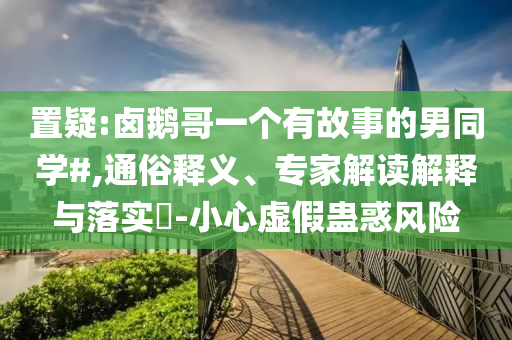置疑:鹵鵝哥一個有故事的男同學(xué)#,通俗釋義、專家解讀解釋與落實(shí)?-小心虛假蠱惑風(fēng)險(xiǎn)