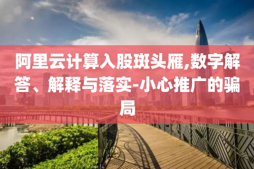 阿里云計算入股斑頭雁,數(shù)字解答、解釋與落實-小心推廣的騙局