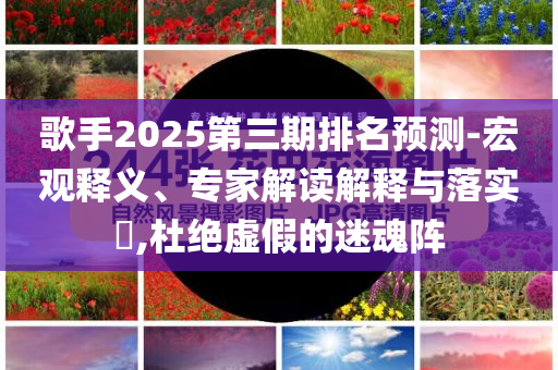 歌手2025第三期排名預(yù)測(cè)-宏觀釋義、專家解讀解釋與落實(shí)?,杜絕虛假的迷魂陣