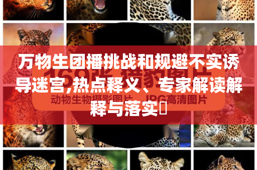 萬(wàn)物生團(tuán)播挑戰(zhàn)和規(guī)避不實(shí)誘導(dǎo)迷宮,熱點(diǎn)釋義、專家解讀解釋與落實(shí)?