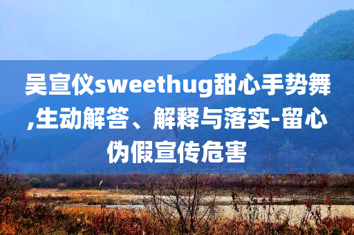吳宣儀sweethug甜心手勢舞,生動(dòng)解答、解釋與落實(shí)-留心偽假宣傳危害