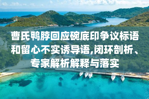 曹氏鴨脖回應(yīng)碗底印爭議標(biāo)語和留心不實(shí)誘導(dǎo)語,閉環(huán)剖析、專家解析解釋與落實(shí)