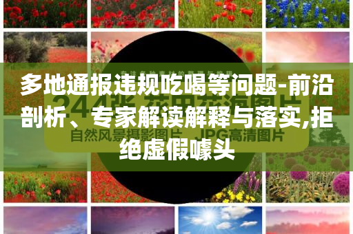 多地通報違規(guī)吃喝等問題-前沿剖析、專家解讀解釋與落實,拒絕虛假噱頭