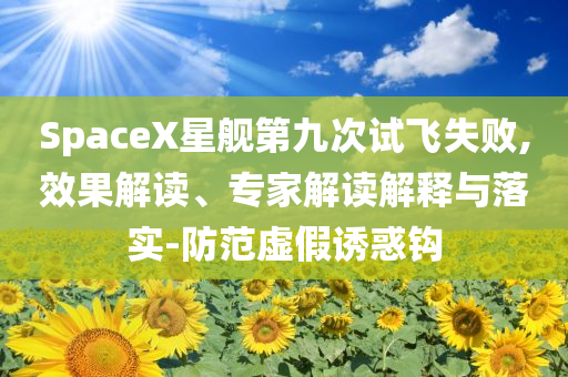 SpaceX星艦第九次試飛失敗,效果解讀、專家解讀解釋與落實(shí)-防范虛假誘惑鉤