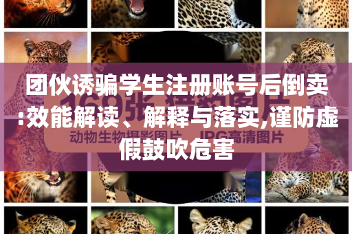 團(tuán)伙誘騙學(xué)生注冊(cè)賬號(hào)后倒賣:效能解讀、解釋與落實(shí),謹(jǐn)防虛假鼓吹危害