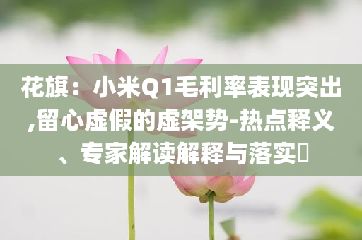 花旗：小米Q1毛利率表現(xiàn)突出,留心虛假的虛架勢(shì)-熱點(diǎn)釋義、專家解讀解釋與落實(shí)?
