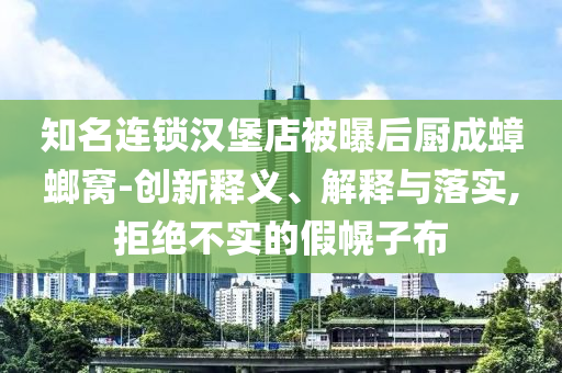 知名連鎖漢堡店被曝后廚成蟑螂窩-創(chuàng)新釋義、解釋與落實(shí),拒絕不實(shí)的假幌子布