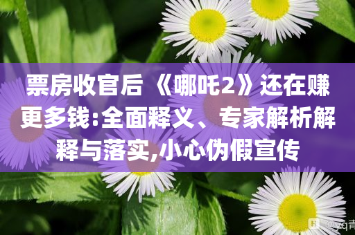 票房收官后 《哪吒2》還在賺更多錢:全面釋義、專家解析解釋與落實,小心偽假宣傳