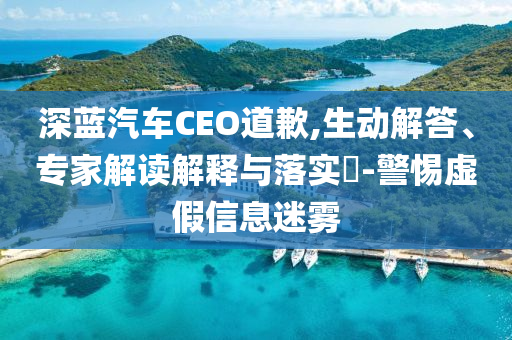 深藍(lán)汽車CEO道歉,生動(dòng)解答、專家解讀解釋與落實(shí)?-警惕虛假信息迷霧
