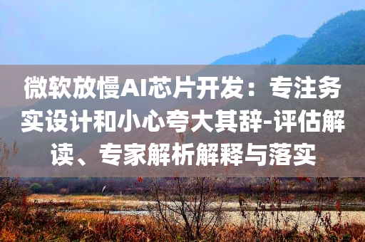 微軟放慢AI芯片開發(fā)：專注務(wù)實(shí)設(shè)計和小心夸大其辭-評估解讀、專家解析解釋與落實(shí)