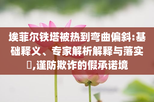 埃菲爾鐵塔被熱到彎曲偏斜:基礎(chǔ)釋義、專家解析解釋與落實(shí)?,謹(jǐn)防欺詐的假承諾境