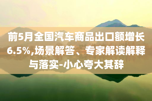 前5月全國(guó)汽車(chē)商品出口額增長(zhǎng)6.5%,場(chǎng)景解答、專(zhuān)家解讀解釋與落實(shí)-小心夸大其辭