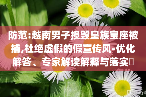 防范:越南男子損毀皇族寶座被捕,杜絕虛假的假宣傳風-優(yōu)化解答、專家解讀解釋與落實?