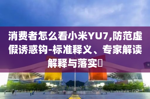 消費(fèi)者怎么看小米YU7,防范虛假誘惑鉤-標(biāo)準(zhǔn)釋義、專家解讀解釋與落實(shí)?