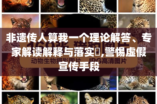 非遺傳人算我一個理論解答、專家解讀解釋與落實?,警惕虛假宣傳手段