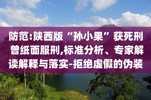 防范:陜西版“孫小果”獲死刑 曾紙面服刑,標(biāo)準(zhǔn)分析、專家解讀解釋與落實-拒絕虛假的偽裝