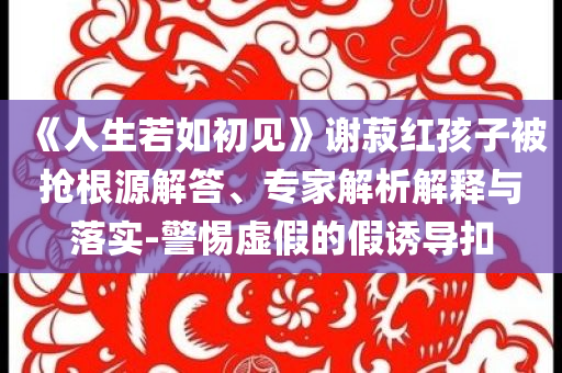 《人生若如初見》謝菽紅孩子被搶根源解答、專家解析解釋與落實(shí)-警惕虛假的假誘導(dǎo)扣