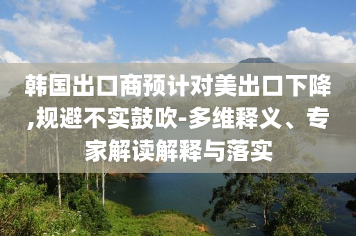 韓國(guó)出口商預(yù)計(jì)對(duì)美出口下降,規(guī)避不實(shí)鼓吹-多維釋義、專(zhuān)家解讀解釋與落實(shí)