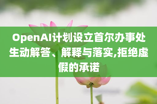 OpenAI計(jì)劃設(shè)立首爾辦事處生動(dòng)解答、解釋與落實(shí),拒絕虛假的承諾