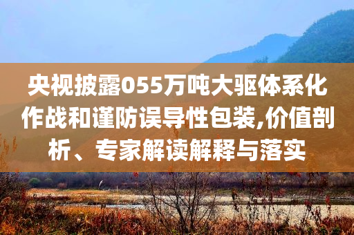 央視披露055萬噸大驅(qū)體系化作戰(zhàn)和謹(jǐn)防誤導(dǎo)性包裝,價(jià)值剖析、專家解讀解釋與落實(shí)