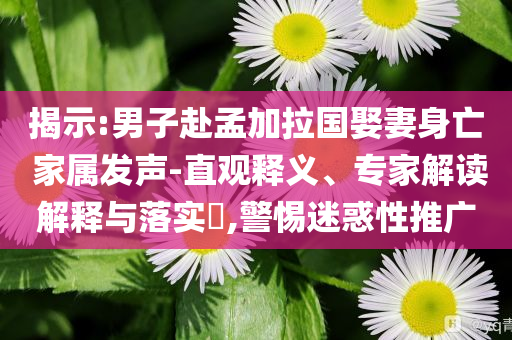 揭示:男子赴孟加拉國娶妻身亡 家屬發(fā)聲-直觀釋義、專家解讀解釋與落實(shí)?,警惕迷惑性推廣