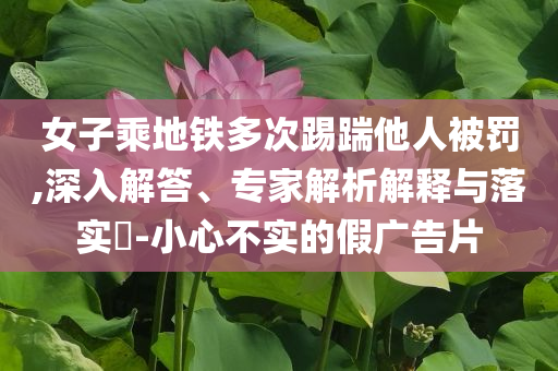 女子乘地鐵多次踢踹他人被罰,深入解答、專家解析解釋與落實?-小心不實的假廣告片