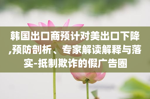 韓國出口商預(yù)計(jì)對美出口下降,預(yù)防剖析、專家解讀解釋與落實(shí)-抵制欺詐的假廣告圈