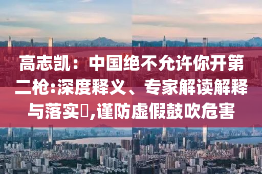 高志凱：中國絕不允許你開第二槍:深度釋義、專家解讀解釋與落實?,謹防虛假鼓吹危害