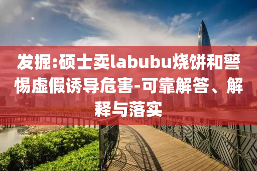 發(fā)掘:碩士賣(mài)labubu燒餅和警惕虛假誘導(dǎo)危害-可靠解答、解釋與落實(shí)
