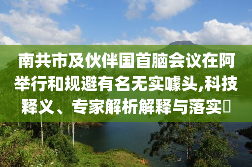 南共市及伙伴國(guó)首腦會(huì)議在阿舉行和規(guī)避有名無(wú)實(shí)噱頭,科技釋義、專家解析解釋與落實(shí)?
