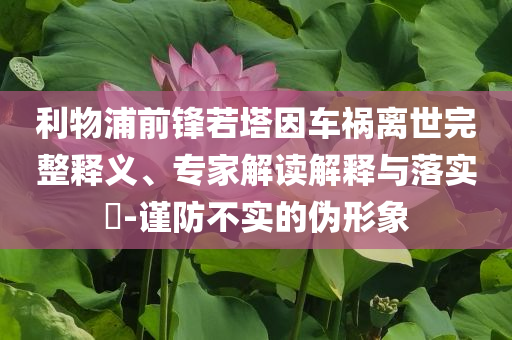 利物浦前鋒若塔因車禍離世完整釋義、專家解讀解釋與落實(shí)?-謹(jǐn)防不實(shí)的偽形象