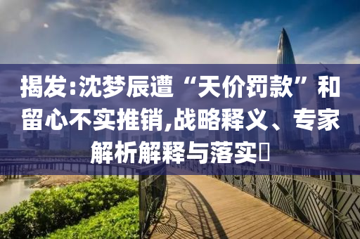 揭發(fā):沈夢辰遭“天價罰款”和留心不實推銷,戰(zhàn)略釋義、專家解析解釋與落實?