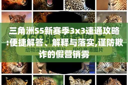 三角洲S5新賽季3x3速通攻略:便捷解答、解釋與落實,謹防欺詐的假營銷霧