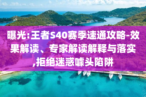 曝光:王者S40賽季速通攻略-效果解讀、專(zhuān)家解讀解釋與落實(shí),拒絕迷惑噱頭陷阱