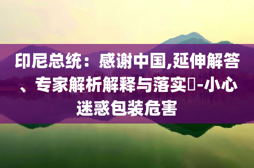 印尼總統(tǒng)：感謝中國,延伸解答、專家解析解釋與落實(shí)?-小心迷惑包裝危害