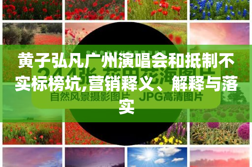 黃子弘凡廣州演唱會(huì)和抵制不實(shí)標(biāo)榜坑,營(yíng)銷釋義、解釋與落實(shí)