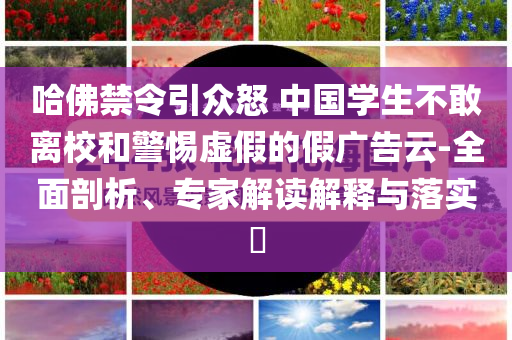 哈佛禁令引眾怒 中國(guó)學(xué)生不敢離校和警惕虛假的假?gòu)V告云-全面剖析、專家解讀解釋與落實(shí)?