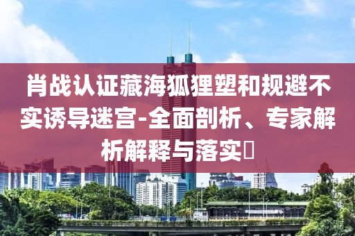 肖戰(zhàn)認(rèn)證藏海狐貍塑和規(guī)避不實(shí)誘導(dǎo)迷宮-全面剖析、專家解析解釋與落實(shí)?
