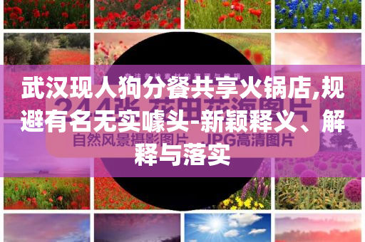 武漢現(xiàn)人狗分餐共享火鍋店,規(guī)避有名無實(shí)噱頭-新穎釋義、解釋與落實(shí)