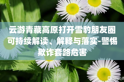 云游青藏高原打開雪豹朋友圈可持續(xù)解讀、解釋與落實(shí)-警惕欺詐套路危害