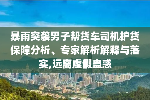 暴雨突襲男子幫貨車司機(jī)護(hù)貨保障分析、專家解析解釋與落實,遠(yuǎn)離虛假蠱惑