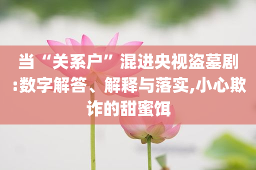 當(dāng)“關(guān)系戶”混進(jìn)央視盜墓劇:數(shù)字解答、解釋與落實(shí),小心欺詐的甜蜜餌