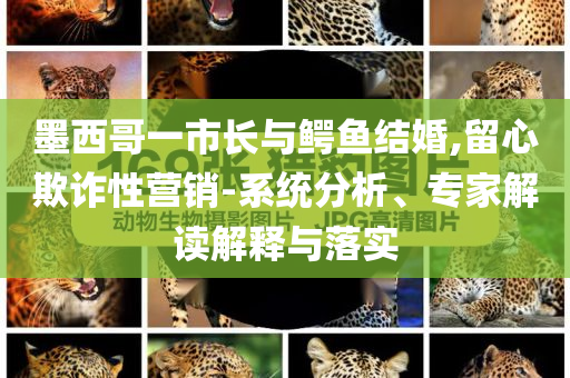 墨西哥一市長與鱷魚結(jié)婚,留心欺詐性營銷-系統(tǒng)分析、專家解讀解釋與落實(shí)