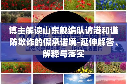 博主解讀山東艦編隊(duì)訪港和謹(jǐn)防欺詐的假承諾境-延伸解答、解釋與落實(shí)