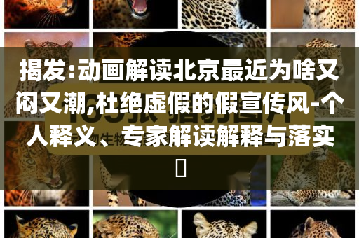 揭發(fā):動(dòng)畫解讀北京最近為啥又悶又潮,杜絕虛假的假宣傳風(fēng)-個(gè)人釋義、專家解讀解釋與落實(shí)?