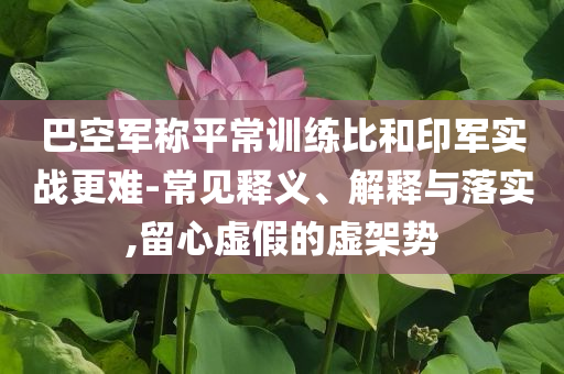巴空軍稱平常訓(xùn)練比和印軍實戰(zhàn)更難-常見釋義、解釋與落實,留心虛假的虛架勢