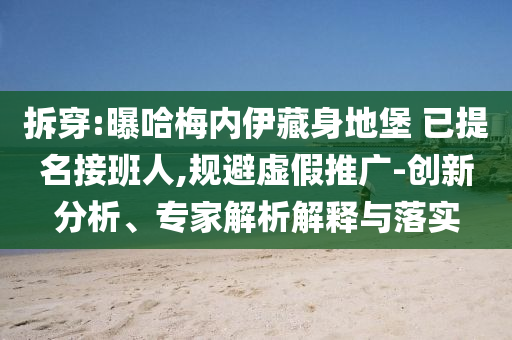 拆穿:曝哈梅內(nèi)伊藏身地堡 已提名接班人,規(guī)避虛假推廣-創(chuàng)新分析、專家解析解釋與落實