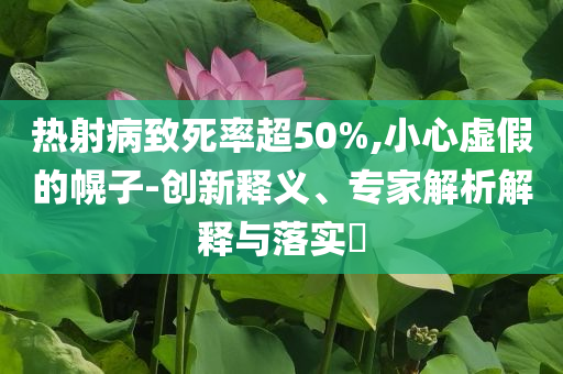 熱射病致死率超50%,小心虛假的幌子-創(chuàng)新釋義、專家解析解釋與落實(shí)?
