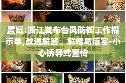 置疑:浙江發(fā)布臺風防御工作提示單,改進解答、解釋與落實-小心誘導式宣傳